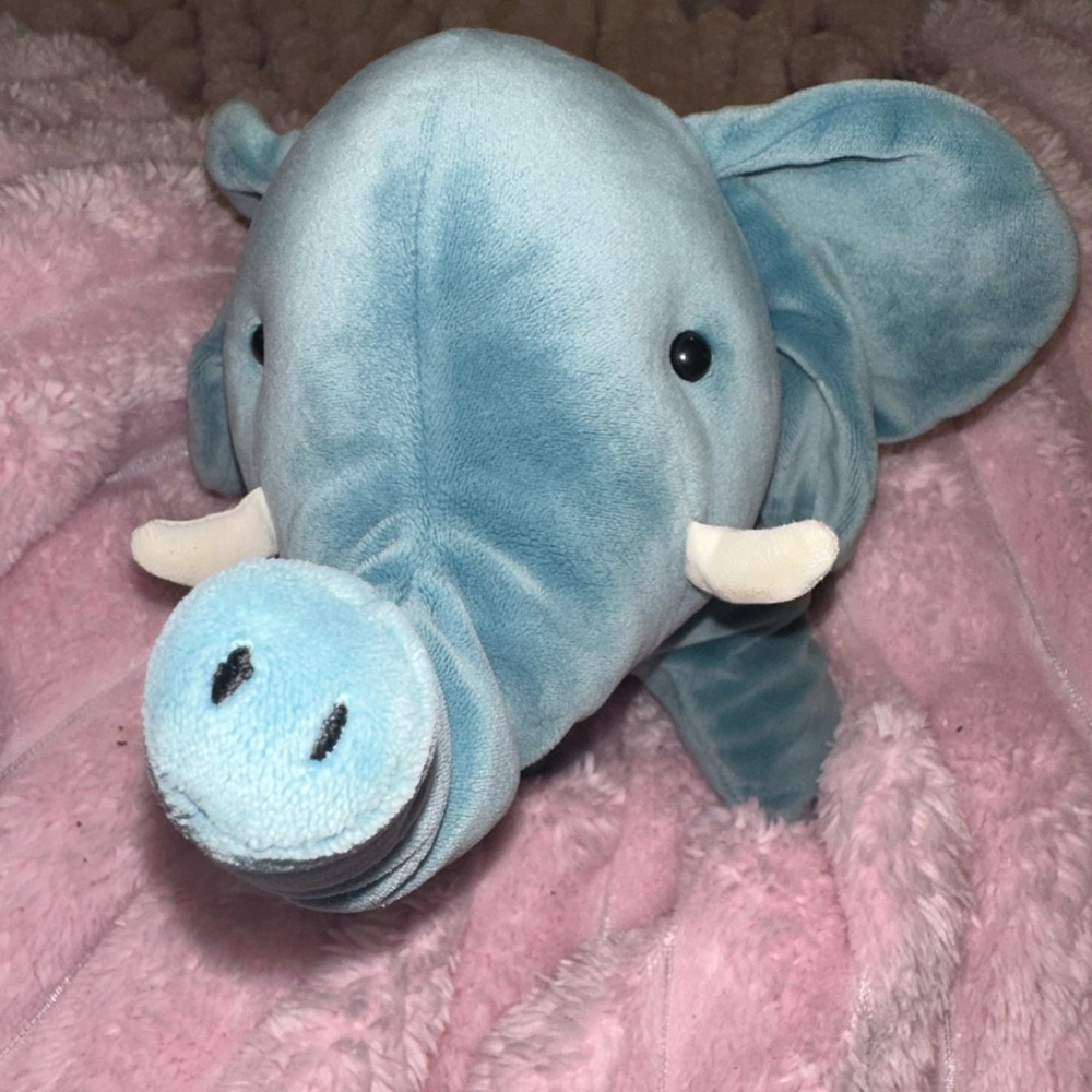 Jellycat Mellow Mallow Elly Blue teal Elephant Plush Retired Stuffed Animal